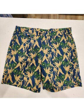 Brooks Brothers Monkey Jungle Print Swim Trunks L Mesh Tropical Board Short 7in